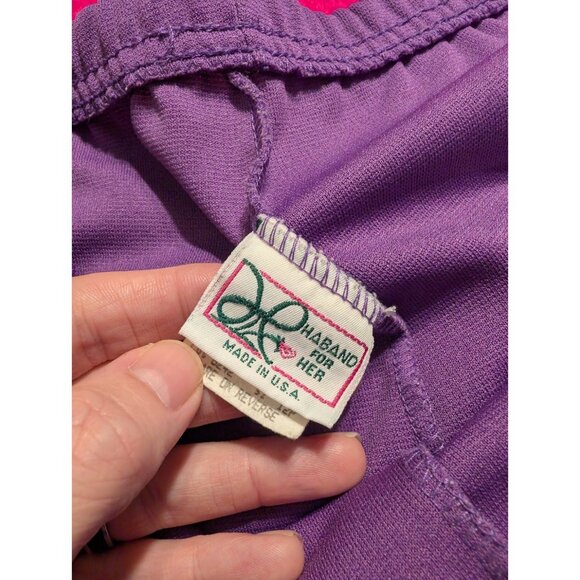 Vintage 80s/90s Haband for Her Purple Elastic Waist Pleated Pants Size 12P - Picture 4 of 5